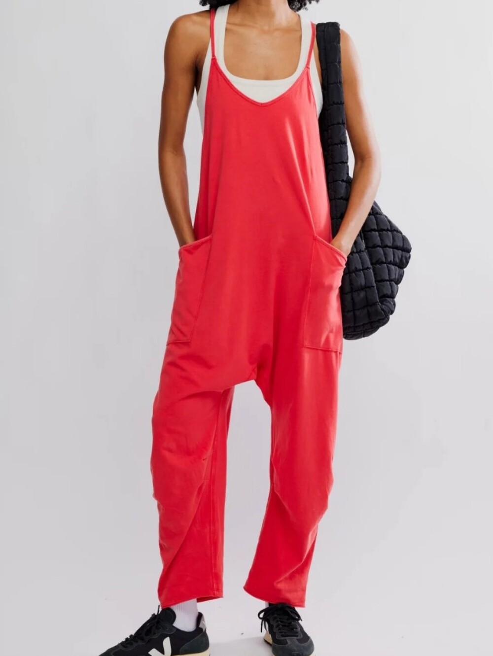 Free People Movement Hot Shot Onesie in Cherry Red Size Medium - Picture 3 of 10